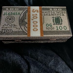 Bling money clutch purse
